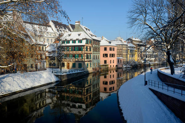 The city of Strasbourg during winter